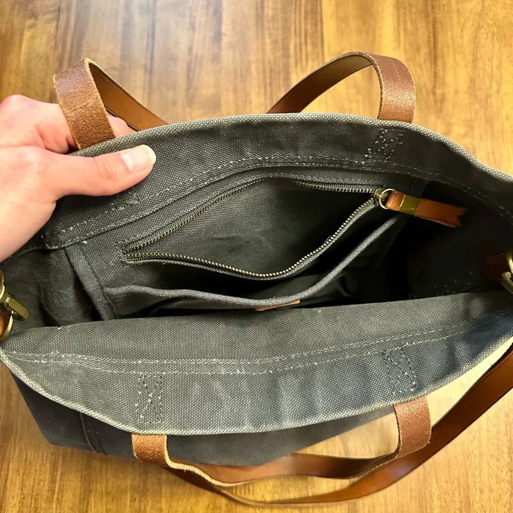 Madewell Navy Tote Bag with Leather Straps - Picture 4 of 5